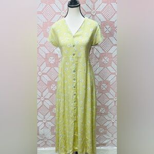 Vintage Floral Midi Dress | Cottagecore Button Front Sz Sm